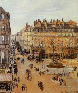 パリ Painting - サントノーレ通り 太陽の効果の午後 1898年 カミーユ・ピサロ パリジャン